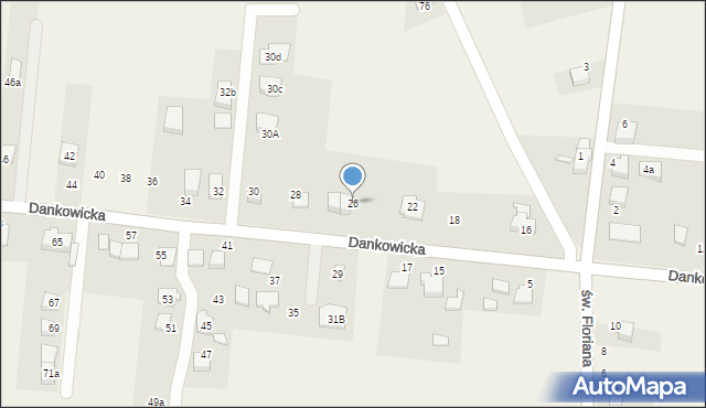 Kaniów, Dankowicka, 26, mapa Kaniów