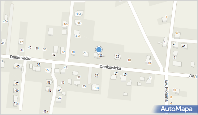 Kaniów, Dankowicka, 26a, mapa Kaniów