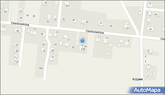 Kaniów, Dankowicka, 31a, mapa Kaniów