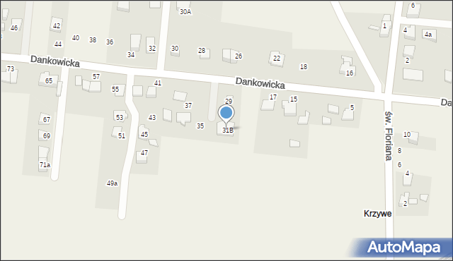 Kaniów, Dankowicka, 31B, mapa Kaniów