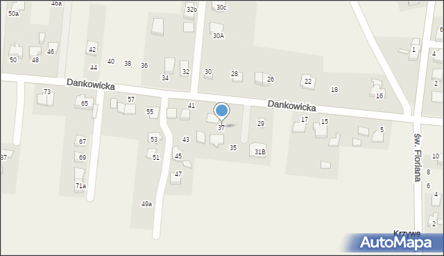 Kaniów, Dankowicka, 37, mapa Kaniów