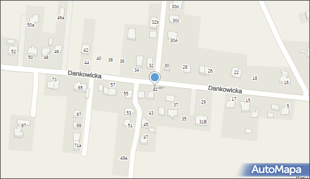 Kaniów, Dankowicka, 41, mapa Kaniów