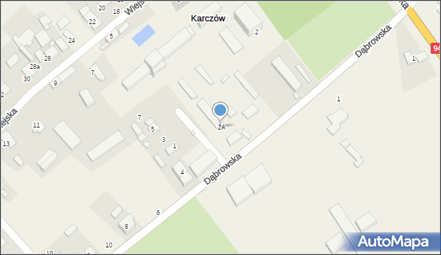 Karczów, Dąbrowska, 2A, mapa Karczów