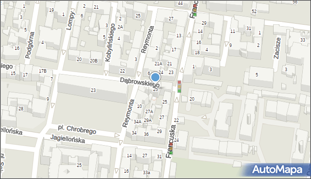 Katowice, Dąbrowskiego Henryka, gen., 25, mapa Katowic