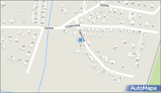 Katowice, Dąbrowa, 5, mapa Katowic