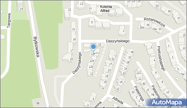 Katowice, Daszyńskiego Ignacego, 12f, mapa Katowic