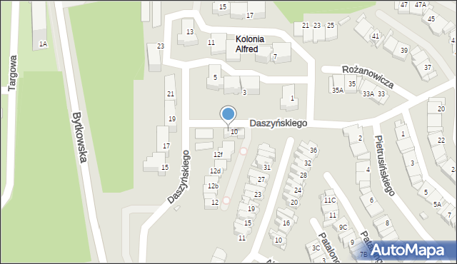 Katowice, Daszyńskiego Ignacego, 8, mapa Katowic