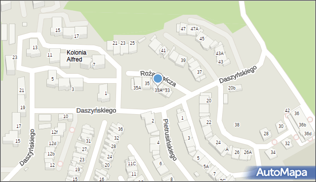 Katowice, Daszyńskiego Ignacego, 33A, mapa Katowic