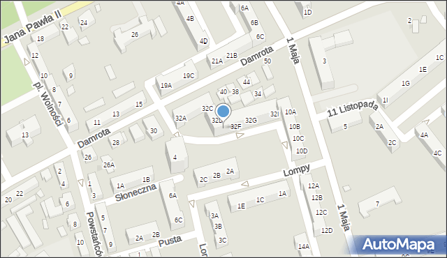 Kędzierzyn-Koźle, Damrota Konstantego, 32E, mapa Kędzierzyna-Koźle