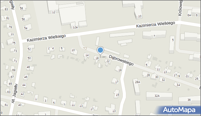 Kętrzyn, Dąbrowskiego Jarosława, gen., 20, mapa Kętrzyn