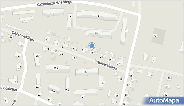 Kętrzyn, Dąbrowskiego Jarosława, gen., 25, mapa Kętrzyn