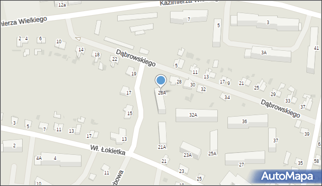 Kętrzyn, Dąbrowskiego Jarosława, gen., 28A, mapa Kętrzyn