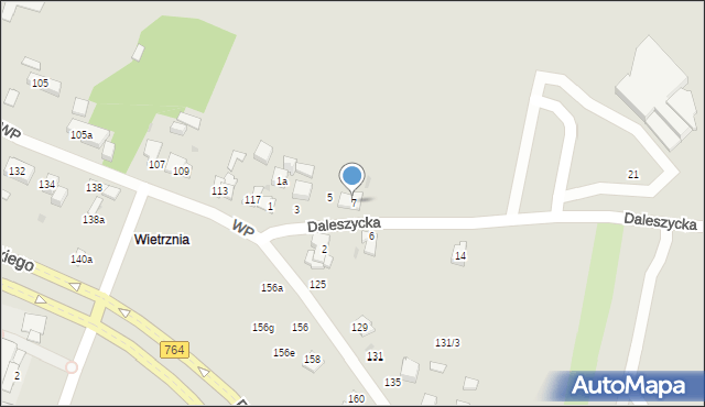 Kielce, Daleszycka, 7, mapa Kielc