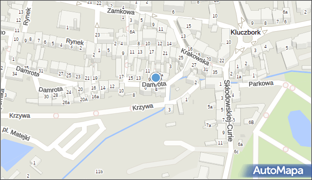 Kluczbork, Damrota, 4, mapa Kluczbork