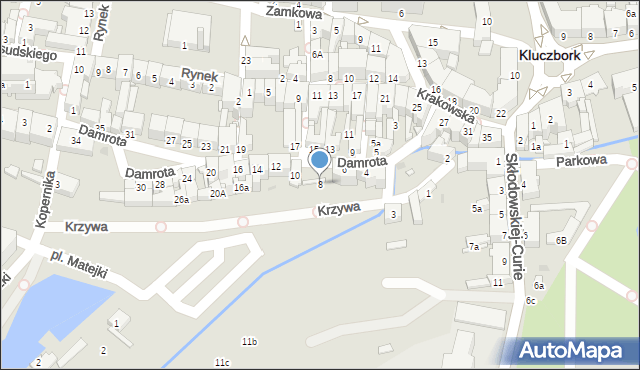 Kluczbork, Damrota, 8, mapa Kluczbork