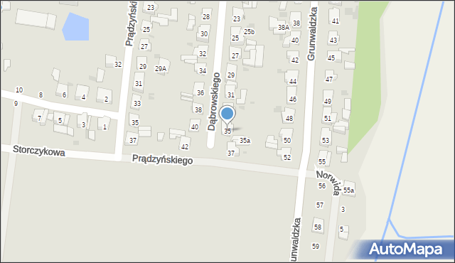 Kostrzyn, Dąbrowskiego Jarosława, gen., 35, mapa Kostrzyn