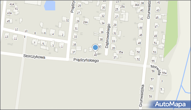 Kostrzyn, Dąbrowskiego Jarosława, gen., 42, mapa Kostrzyn
