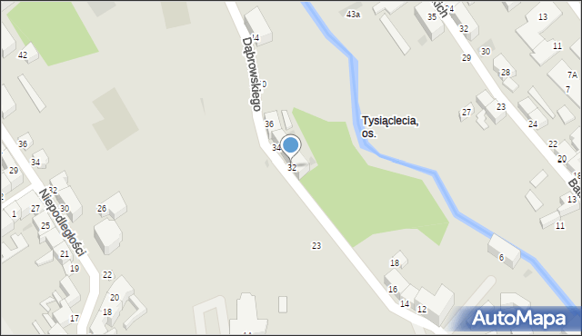 Koszalin, Dąbrowskiego Jarosława, gen., 32, mapa Koszalina