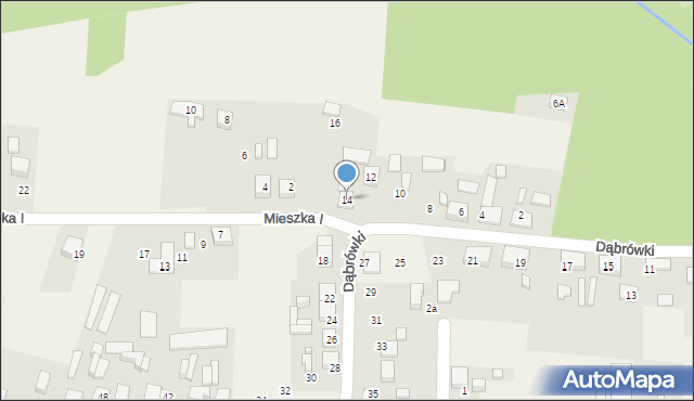 Koszęcin, Dąbrówki, 14, mapa Koszęcin