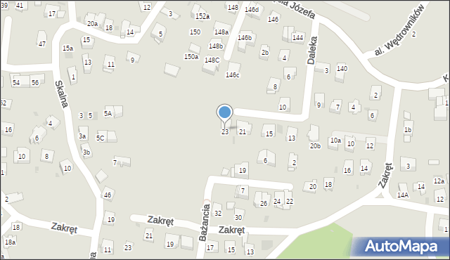 Kraków, Daleka, 23, mapa Krakowa