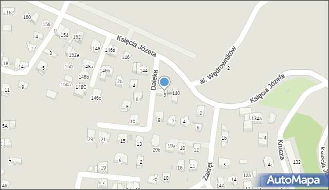 Kraków, Daleka, 3, mapa Krakowa