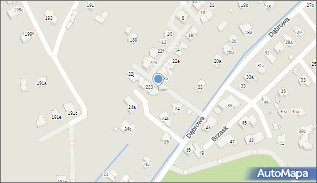 Kraków, Dąbrowa, 22n, mapa Krakowa