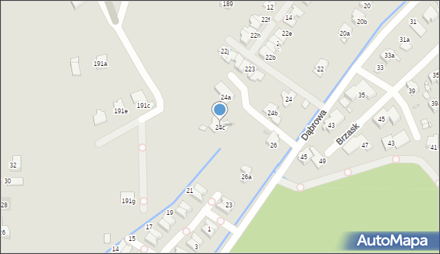 Kraków, Dąbrowa, 24c, mapa Krakowa