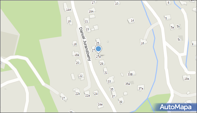 Kraków, Danusi Jurandówny, 27a, mapa Krakowa