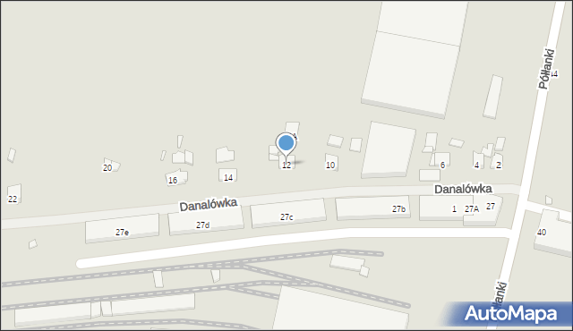 Kraków, Danalówka, 12, mapa Krakowa