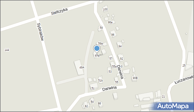 Kraków, Darwina Karola, 57b, mapa Krakowa