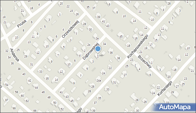 Krapkowice, Dąbrowskiej Marii, 1, mapa Krapkowice