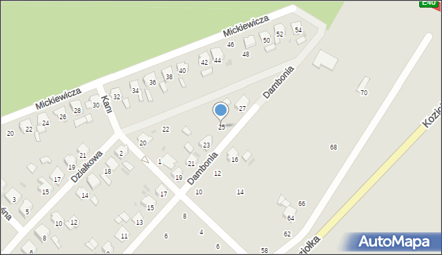 Krapkowice, Dambonia, 25, mapa Krapkowice