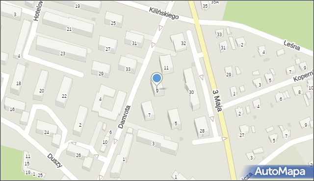 Krapkowice, Damrota, 9, mapa Krapkowice