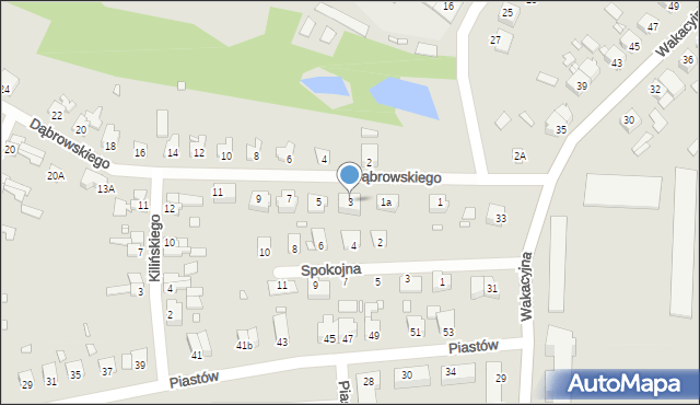 Krosno Odrzańskie, Dąbrowskiego, 3, mapa Krosno Odrzańskie