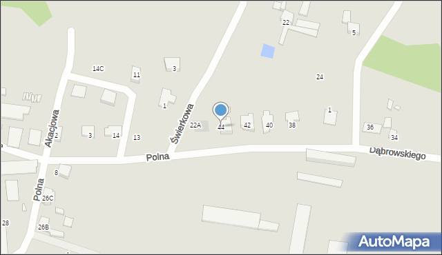Krosno Odrzańskie, Dąbrowskiego, 44, mapa Krosno Odrzańskie