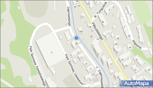 Krynica-Zdrój, Dąbrowskiego Jarosława, gen., 25, mapa Krynica-Zdrój