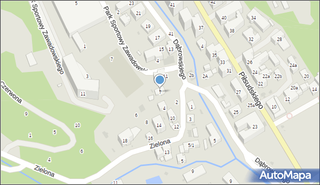 Krynica-Zdrój, Dąbrowskiego Jarosława, gen., 7, mapa Krynica-Zdrój