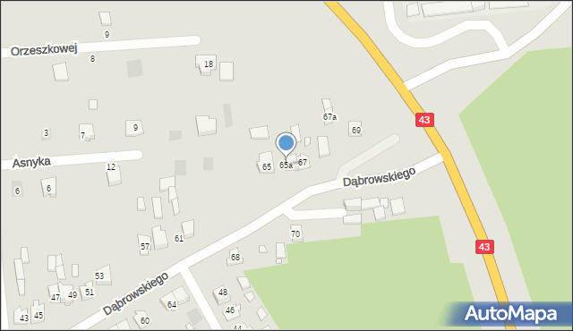 Krzepice, Dąbrowskiego, 65a, mapa Krzepice