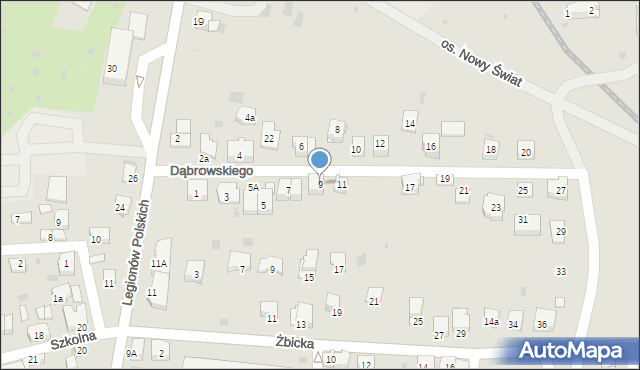 Krzeszowice, Dąbrowskiego J., 9, mapa Krzeszowice