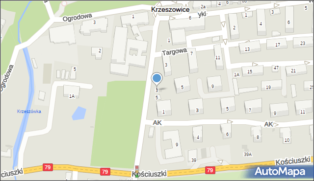 Krzeszowice, Daszyńskiego Ignacego, 3, mapa Krzeszowice