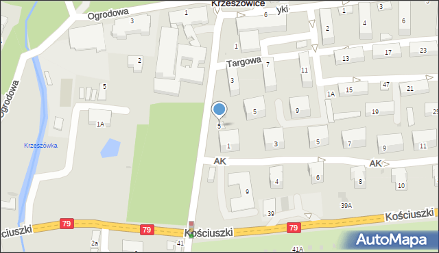 Krzeszowice, Daszyńskiego Ignacego, 5, mapa Krzeszowice