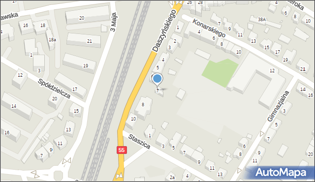 Kwidzyn, Daszyńskiego Ignacego, 7, mapa Kwidzyn