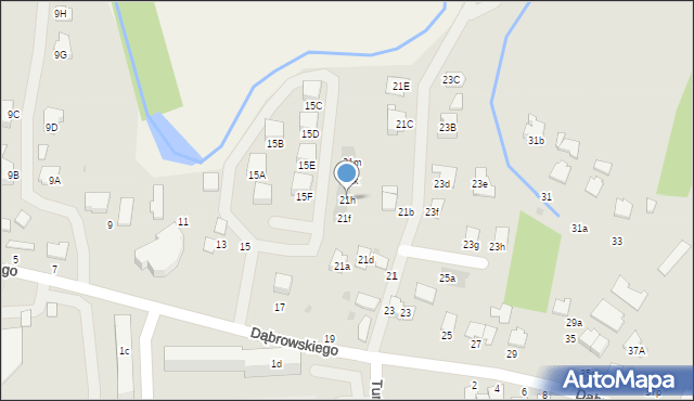 Łańcut, Dąbrowskiego Henryka, gen., 21h, mapa Łańcut