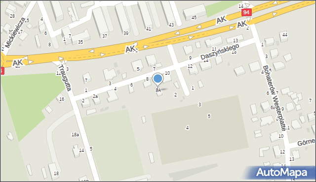 Łańcut, Daszyńskiego Ignacego, 8A, mapa Łańcut