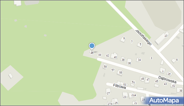 Łaskarzew, Dąbrowska, 46, mapa Łaskarzew