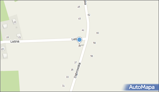 Łęg Tarnowski, Dąbrowska, 39, mapa Łęg Tarnowski