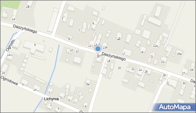 Lichynia, Daszyńskiego, 16, mapa Lichynia