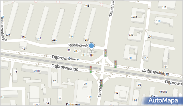 Łódź, Dąbrowskiego Jarosława, gen., 48m, mapa Łodzi