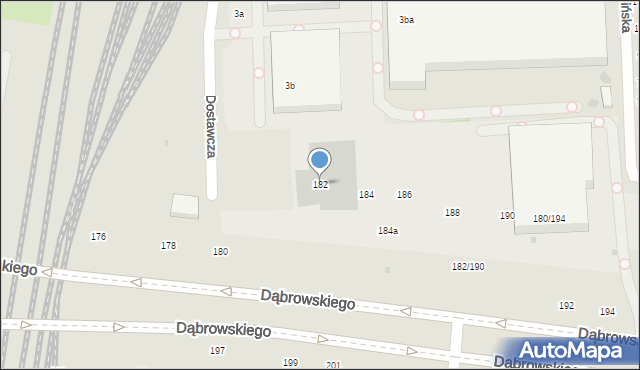 Łódź, Dąbrowskiego Jarosława, gen., 182, mapa Łodzi