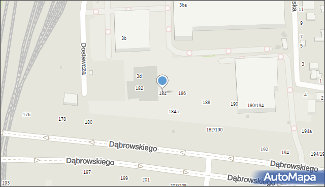 Łódź, Dąbrowskiego Jarosława, gen., 184, mapa Łodzi